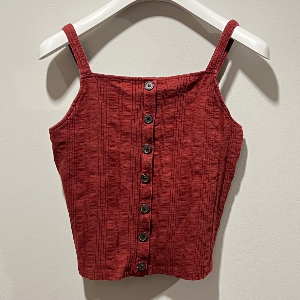 American Eagle Rust Red Button Front Tank Top – Women’s Small